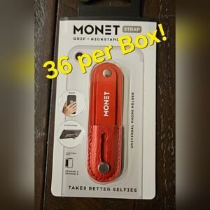 36 Red Monet Smartphone Strap/Grip/Kickstand, New in Factory Sealed Box